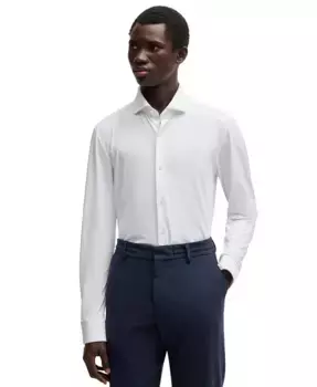 Мужская рубашка облегающего кроя для выступлений Hugo Boss, белый