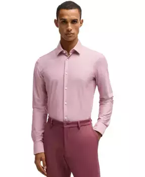 Мужская рубашка облегающего кроя для выступлений Hugo Boss, красный