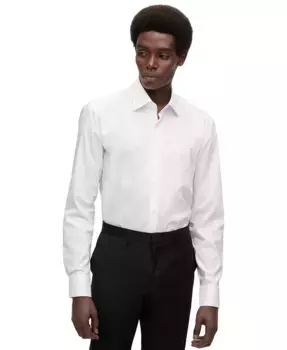 Мужская рубашка облегающего кроя Easy-Iron Hugo Boss, белый