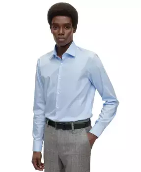 Мужская рубашка облегающего кроя Easy-Iron Hugo Boss, синий