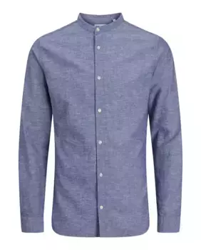 Мужская рубашка облегающего кроя с длинными рукавами Jack & Jones, синий