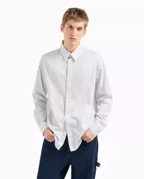 Мужская рубашка обычного кроя с принтом Armani Exchange, белый