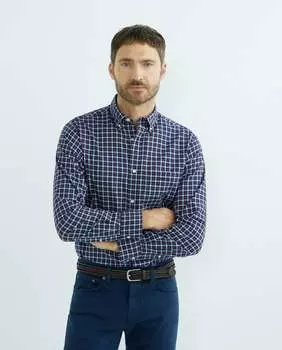 Мужская рубашка обычного кроя в клетку Gant, синий