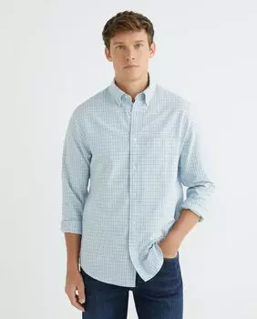 Мужская рубашка обычного кроя в клетку Gant, светло-синий