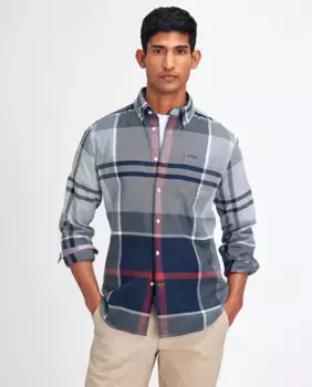 Мужская рубашка обычного кроя в клетку тартан Barbour, синий