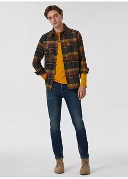 Мужская рубашка однотонного горчичного цвета Lee Cooper