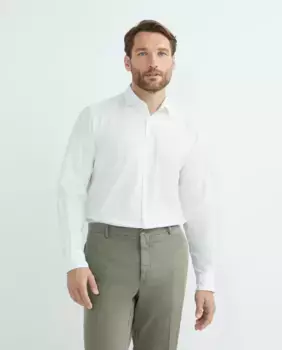 Мужская рубашка, окрашенная в готовом виде, классический крой больших размеров Hackett, белый