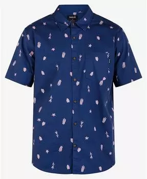 Мужская рубашка One And Only Lido стрейч с коротким рукавом Hurley, цвет Blue Void