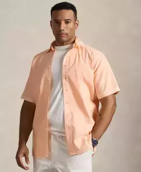 Мужская рубашка Oxford Big & Tall с минеральной окраской Polo Ralph Lauren, оранжевый