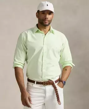 Мужская рубашка Oxford Big & Tall с минеральной окраской Polo Ralph Lauren, зеленый