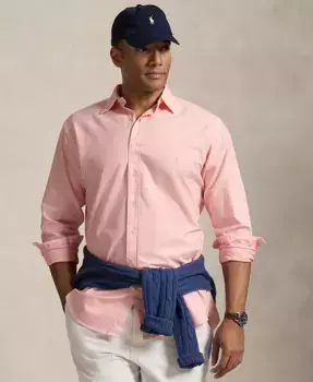 Мужская рубашка Oxford Big & Tall с минеральной окраской Polo Ralph Lauren, розовый