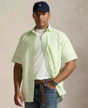 Мужская рубашка Oxford Big & Tall с минеральной окраской Polo Ralph Lauren, зеленый
