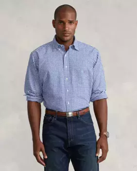 Мужская рубашка Оксфорд Classic подходит для больших размеров Polo Ralph Lauren, темно-синий