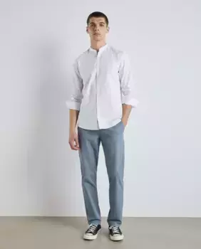 Мужская рубашка Oxford Mao с длинными рукавами Easy Wear, белый