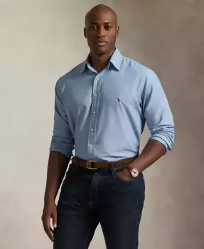 Мужская рубашка Oxford Performance больших размеров Polo Ralph Lauren, синий