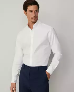 Мужская рубашка Oxford, приталенная, с вышитым логотипом Hackett, белый