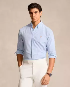 Мужская рубашка Oxford Slim Fit Polo Ralph Lauren, голубой