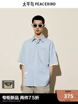 Мужская рубашка Peacebird жаккардовая, синий