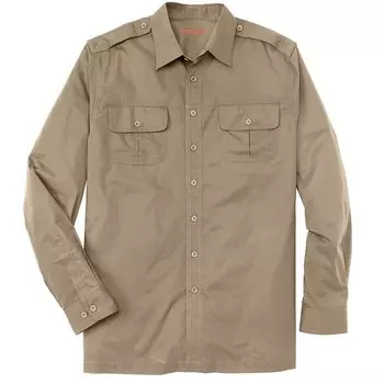 Мужская рубашка-пилот с длинным рукавом Boulder Creek By Kingsize, большие и высокие размеры, цвет Dark Khaki