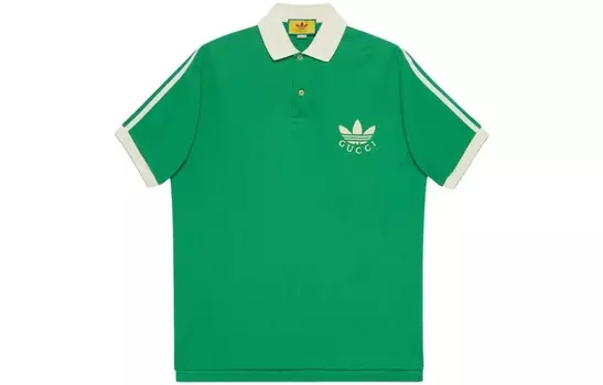 Мужская рубашка поло Adidas X зеленая Gucci, зеленый