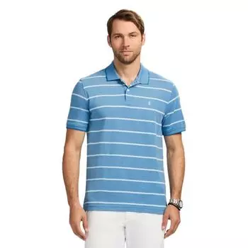 Мужская рубашка-поло Advantage Performance с короткими рукавами в полоску Izod, цвет bright cobalt