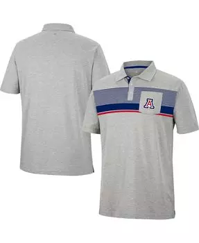 Мужская рубашка-поло arizona wildcats golfer pocket с меланжевым покрытием серого цвета Colosseum, мульти