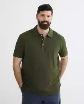 Мужская рубашка поло, большие размеры, короткие рукава, однотонная Emidio Tucci, хаки