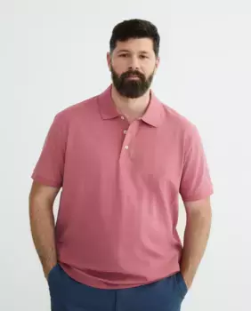 Мужская рубашка поло, большие размеры, короткие рукава, однотонная Emidio Tucci, розовый