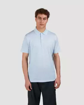 Мужская рубашка-поло больших размеров с короткими рукавами из меланжевого хлопкового шелка Paul & Shark, синий