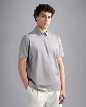 Мужская рубашка-поло больших размеров с коротким рукавом, молния до половины ривьера Paul & Shark, цвет Kaki