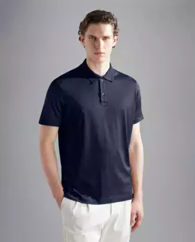 Мужская рубашка-поло больших размеров с коротким рукавом Paul & Shark, темно-синий