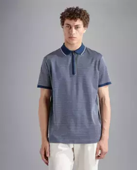 Мужская рубашка-поло больших размеров с коротким рукавом Paul & Shark, синий