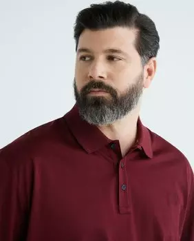 Мужская рубашка поло большого размера с длинным рукавом однотонная Paul & Shark, бордо