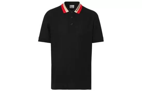Рубашка-поло мужская Burberry Logo Intarsia, черный