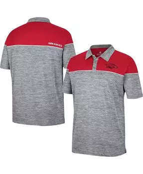 Мужская рубашка-поло cardinal arkansas razorbacks birdie grey с меланжевым принтом Colosseum, мульти