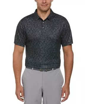 Мужская рубашка-поло для гольфа с абстрактным цветочным принтом PGA TOUR, черный
