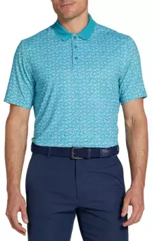 Мужская рубашка-поло для гольфа с принтом Walter Hagen Performance 11, цвет Dogwood Ditsy Aqua Blue