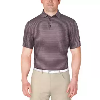 Мужская рубашка-поло для гольфа с короткими рукавами и полосками цвета меланж Grand Slam, цвет fig heather