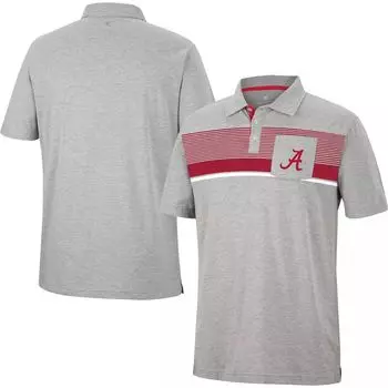 Мужская рубашка-поло для гольфа с карманами Colosseum Heathered Grey Alabama Crimson Tide Golfer