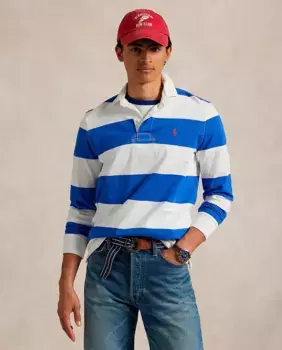 Мужская рубашка-поло для регби из хлопка, стандартного кроя Polo Ralph Lauren, мультиколор