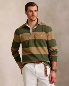 Мужская рубашка-поло для регби из хлопка, стандартного кроя Polo Ralph Lauren, мультиколор