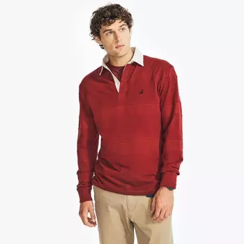 Мужская рубашка-поло для регби Nautica с длинными рукавами, цвет Biking Red