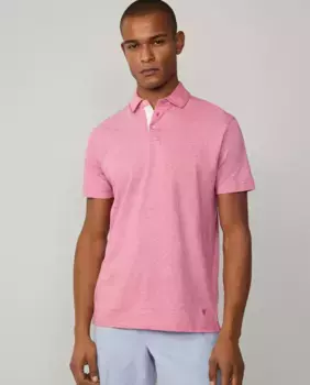 Мужская рубашка-поло Filafil с короткими рукавами, меланжевого цвета Hackett, розовый
