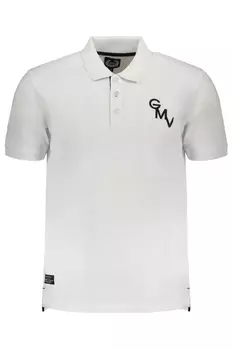 Мужская рубашка-поло Gian Marco Venturi с коротким рукавом с аппликацией, белый