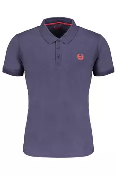 Мужская рубашка-поло Gian Marco Venturi с коротким рукавом с контрастным логотипом, синий