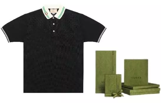 Мужская рубашка поло GUCCI, цвет Black