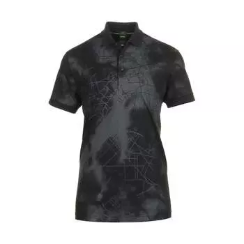 Мужская рубашка-поло Hugo Boss Paddy 3 с коротким рукавом и камуфляжным принтом, черная