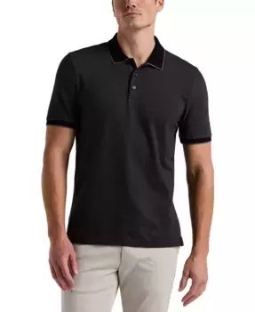 Мужская рубашка поло из цельного хлопка Perry Ellis, черный