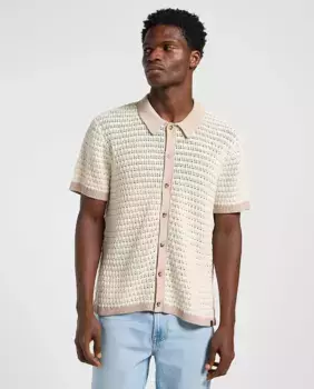 Мужская рубашка-поло из джерси с короткими рукавами Lee, бежевый