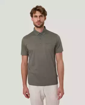 Мужская рубашка поло из гладкого мерсеризованного хлопка Pierre Cardin, темно-зеленый